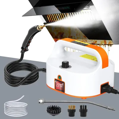Produktbild von Dampfreiniger, 2500W Hochdruckdampfer zum Reinigen, 4.5 BAR Tragbarer Dampfreiniger mit 3 Bürsten und verlängertem Schlauch, Kein Wassertank Design