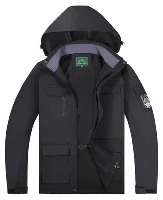 Image de Manteau de pluie imperméable pour hommes, avec capuche et protection contre le vent