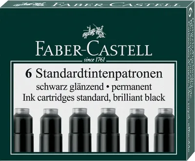 Produktbild von FABER-CASTELL Tintenpatronen Standard schwarz (6 Patronen)