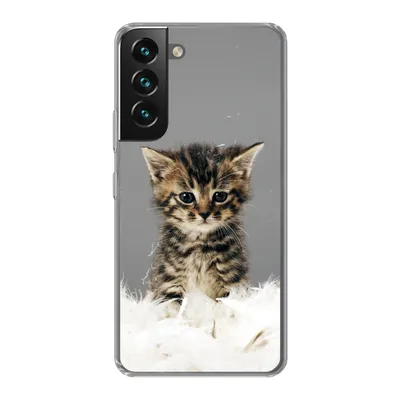 Produktbild von MuchoWow® Handyhülle Schutzhülle Hülle für Samsung Galaxy S22 Katze - Kätzchen - Federn Silikon Softcase Handy Hülle - Mobiltelefonhülle