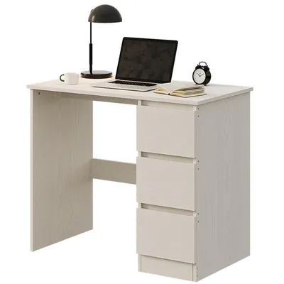 Obrázok produktu pre POČÍTAČOVÝ STÔL BIELY MODERNÝ STÔL PRE MLÁDEŽ S ZÁSUVKAMI LOFT 90 cm