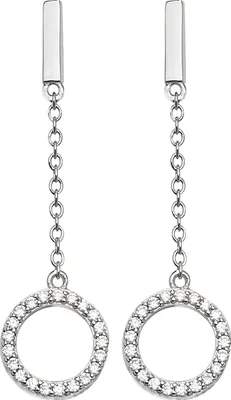 Produktbild von Edle 925 Sterling Silber Damen - Paar Ohrringe mit Zirkonia - 41mm*11mm; TRS22903