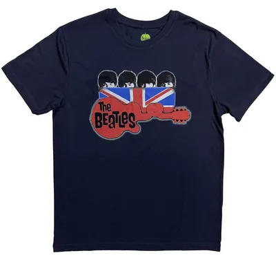 Produktbild von The Beatles Guitar & Flag Navy Blue XL T-Shirt