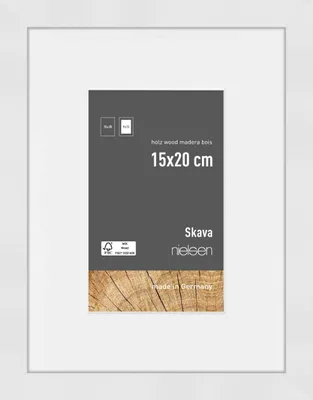 Image de Cadre photo Nielsen en bois Skava blanc 15x20 cm avec passe-partout 9x13 cm