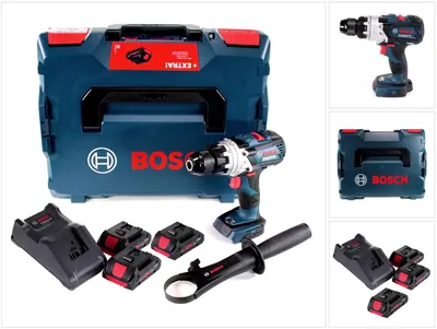 Image de Bosch GSB 18V-110 C Perceuses-visseuses à percussion sans fil Professional 18V 110Nm + 3x Batteries ProCore 4,0 Ah + Chargeur + Coffret de transport L-Boxx ( 0615990L4N )