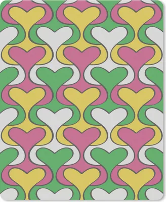 Produktbild von MuchoWow® Mauspad Mousepad Herz - Retro - Muster 30x40 cm - Mousepads - Maus Mat - Pad - Mausunterlage - Mausmatten