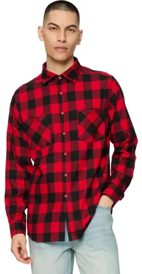 Produktbild von Urban Classics TB297 Checked Regular Fit Herren Freizeit Hemd,Mehrfarbig (Blk/Re