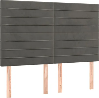 Produktbild von vidaXL Kopfteil Dunkelgrau 144 x 5 x 118/128 cm Samt