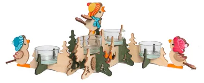 Produktbild von Drechslerei Kuhnert - Bastelset Adventskranz - Wintervögel - 10176