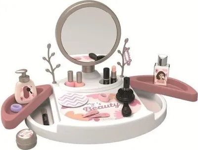 Produktbild von Smoby My Beauty Studio, Kinder Schminktisch, 15 Zubehörteile, Abnehmbarer Spiegel, Ab 3 Jahren, Teilweise aus recyceltem Material