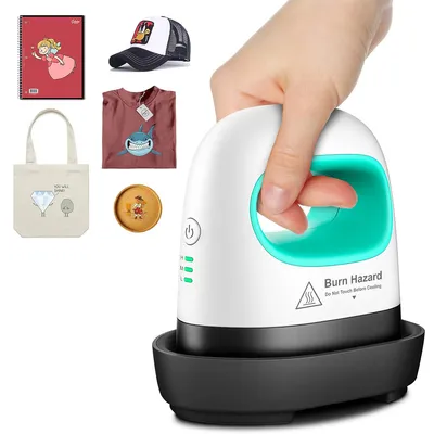 Produktbild von Mini Heißpresse mit 3 Temperaturstufen,Transferpresse für Textilien, Babykleidung, Mützen, Stoffe, Grün 220V