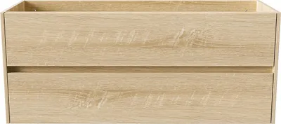 Produktbild von Belvit Waschbeckenschrank Drava, verschiedene Größen & Farben mit 2 grifflosen Softclose Schubladen, Wandmontage-Unterschrank, mit Montagematerial