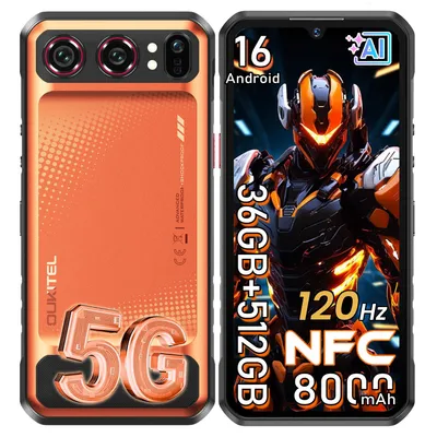 Produktbild von OUKITEL WP68 Air 5G Outdoor Handy 36GB+512GB 8000mAh/45W Outdoor Camping Smartphone Ohne Vertrag 6,88'' 120 Hz Android 16 Nachtsichtkamera,NFC,Orange
