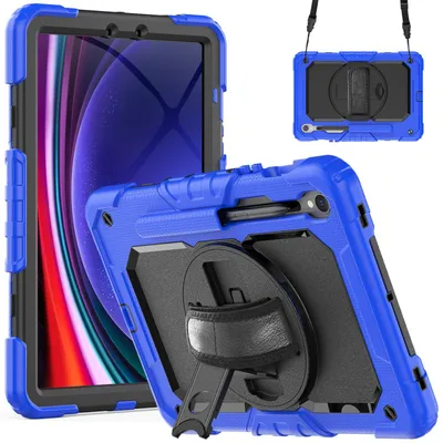 Obrázek produktu pro ochranný kryt 4v1 pro Samsung Galaxy Tab S9 2023 SM-X710/X716B/X718U Tab S9 FE SM-X510/X516 11 Hard Case + funkce stojánku + popruh na přenášení
