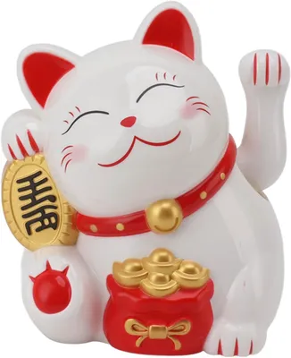 Produktbild von Glückskat, wackelnd, 14 cm - Maneki Neko, batteriebetrieben - Japanische Glückskatze - Feng Shui