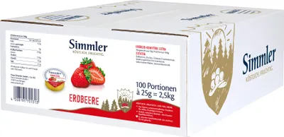 Produktbild von Simmler Erdbeer-Konfitüre Extra 100x25g