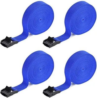 Image de Sangle de serrage bleue 6 m x 25 mm avec pinces