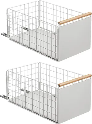 Produktbild von Teleskopische Küchenlade - tiefer Organizer - 2 Stücke - mit Holzgriff - ohne Bohrer