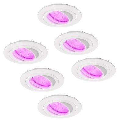 Produktbild von Ledvion 6er Set LED Einbaustrahler Rund Weiss RGB dimmbar smart