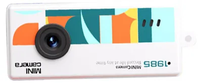 Obrázek produktu pro Malý digitální fotoaparát na klíče, 0,96palcový displej, video v rozlišení 1080p, 5 retro filtrů, širokoúhlý objektiv 130°, vhodný na cesty a večírky, bílá barva