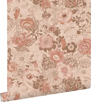Produktbild von ESTAhome Tapete Blumenmuster Terrakottarosa 53 cm x 10.05 m