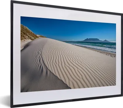 Produktbild von MuchoWow® MuchoWow® Gerahmtes Poster Blick auf den Tafelberg vom Bloubergstrand aus 40x30 cm - Poster mit zchwarzem Bilderrahmen - Bilderrahmen - Poster im Rahmen