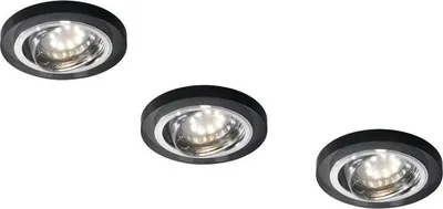 Obrázok produktu pre Set 3x stropné podhľadové osvetlenie EVERSON - 3xGU10, 50W, okrúhle, čierny