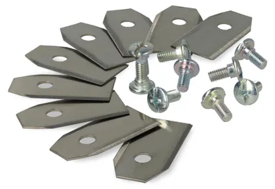 Produktbild von vhbw 9x Ersatz-Messer kompatibel mit Husqvarna Automower 320, 310, 420, 308x, 315, 315X, 308, 330X, 430X Rasenmäher - Ersatzklinge Silber, Stahl