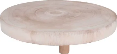 Produktbild von Mini Deko-Tisch Baumscheibe mit 3 Beinen, als Erhöhung für Kerzen, Blumenvase oder als Pflanzenhocker, natur
