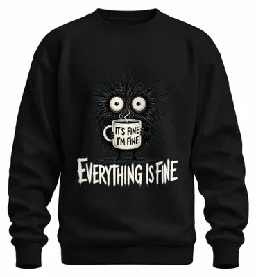Produktbild von It's Fine I'm Fine Everything Is Fine Statement Sarkasmus Sweatshirt Pullover, Schwarz, XL