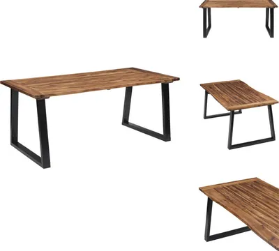 Immagine prodotto di vidaXL Tavolo da pranzo in legno massiccio di acacia 180 x 90 cm - Tavoli da pranzo