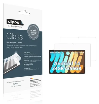 Immagine prodotto di 2x Pellicola Protettiva per Dghrti Tab 50 11 Zoll Protezione opaco Vetro Flessibile 9H dipos