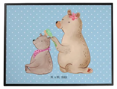 Produktbild von Mr. & Mrs. Panda Schreibunterlage Bär Kind - Blau Pastell - Geschenk, Muttertag, Tischunterlage, schreibtischunterlage, Mama, schreibtischunterlagen, malunterlage, Mutter