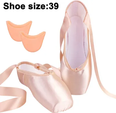 Produktbild von Spitzenschuhe Rosa Ballettschuhe Professionell Tanzschuhe mit Spitzenschoner und genähtes Band für Damen/Mädchen