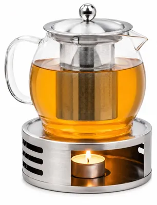 Produktbild von HI 1,2 Liter Teekanne aus Glas mit Filter + Stövchen 16020