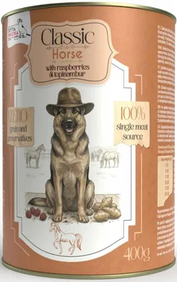 Produktbild von SYTA MICHA Classic Mono Pferd mit Himbeeren und Topinambur - Nassfutter für Hunde - 400g