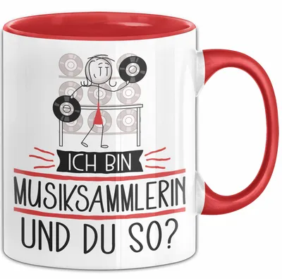Produktbild von Musiksammlerin Tasse Geschenk Ich Bin Musiksammlerin Und Du So Geschenkidee Lustiger Spruch Becher (Rot)