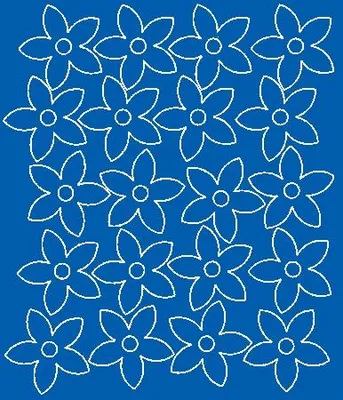 Image de Autocollants muraux fleurs, 20 pièces, bleu mat