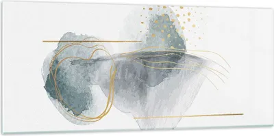 Produktbild von Bilder auf glas - Einteilig - Aquarell Flecken Gold - 120x50cm - Glasbilder - Wandbilder - Bilder - zum Aufhängen bereit - Wanddekoration aus Glas - Glas Bilder - Wandbild auf Glas - GAB120x50-4830
