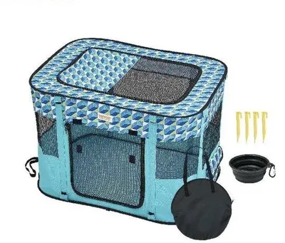 Imagen del producto de Tienda de campaña rectangular, ligera, de color azul, con dimensiones de 81x56x61 cm, fabricada con tejido Oxford 600D