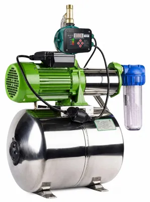 Produktbild von CHM GmbH® Hauswasserwerk 24 L 5 Bar, 8700 L/h Gartenpumpe Edelstahl, Wasserpumpe mit Druckkessel