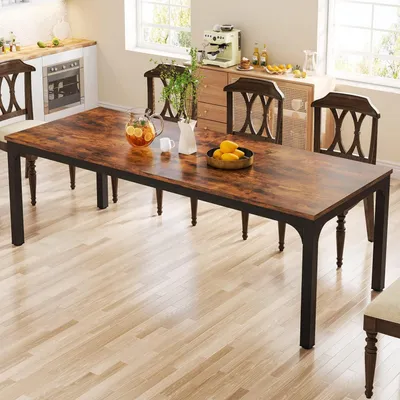 Produktbild von Esstisch rechteckig 200x70x75 cm für 6-8 Personen rustikales Braun Metallbeine