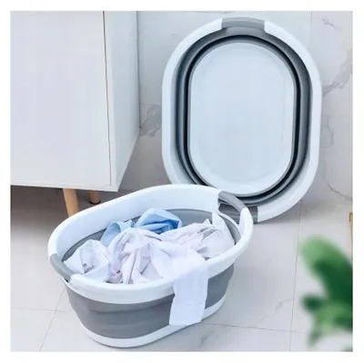 Obrázek produktu pro Velká skládací miska ze silikonu, skládací koš na prádlo, kulatý, vana, 25 l