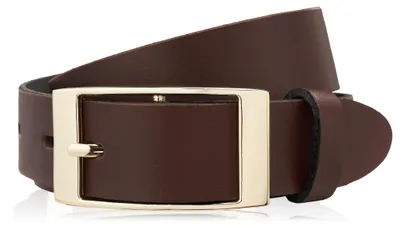 Produktbild von Damen Ledergürtel 100 cm mit goldener Schnalle Paolo Peruzzi Damengürtel braun PG-02-BRZ-100