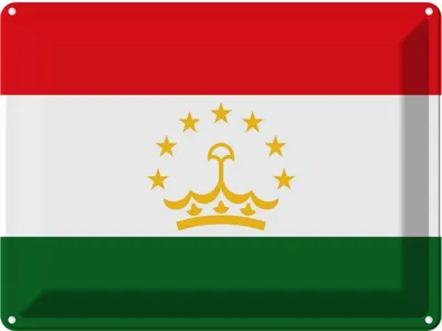 Produktbild von vianmo Blechschild 30x40 cm Tadschikistan Tajikistan Flagge Fahne Wappen
