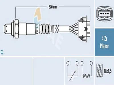 Produktbild von FAE Lambdasonde für OPEL Corsa D Schrägheck (S07) vor-Kat Regelsonde 77154