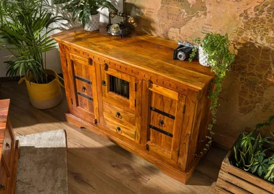 Produktbild von MASSIVMOEBEL24 Kommode Akazie 130x50x85 honig lackiert OXFORD #0412