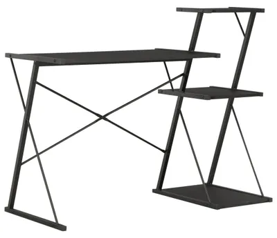 Obrázek produktu pro Moderní psací stůl s policí, černý, rozměry 116x50x93 cm