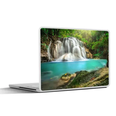 Produktbild von MuchoWow® Laptop Aufkleber Sticker Cover Wald - Wasserfall - Natur 40x30 cm - Laptop Dekoration - Selbstklebend