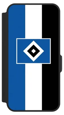 Produktbild von NIVOCASE Klapphülle für Samsung Galaxy A57 5G  Handyhülle aus Kunst Leder NIVOflip schwarz HSV Hamburger SV Streifen